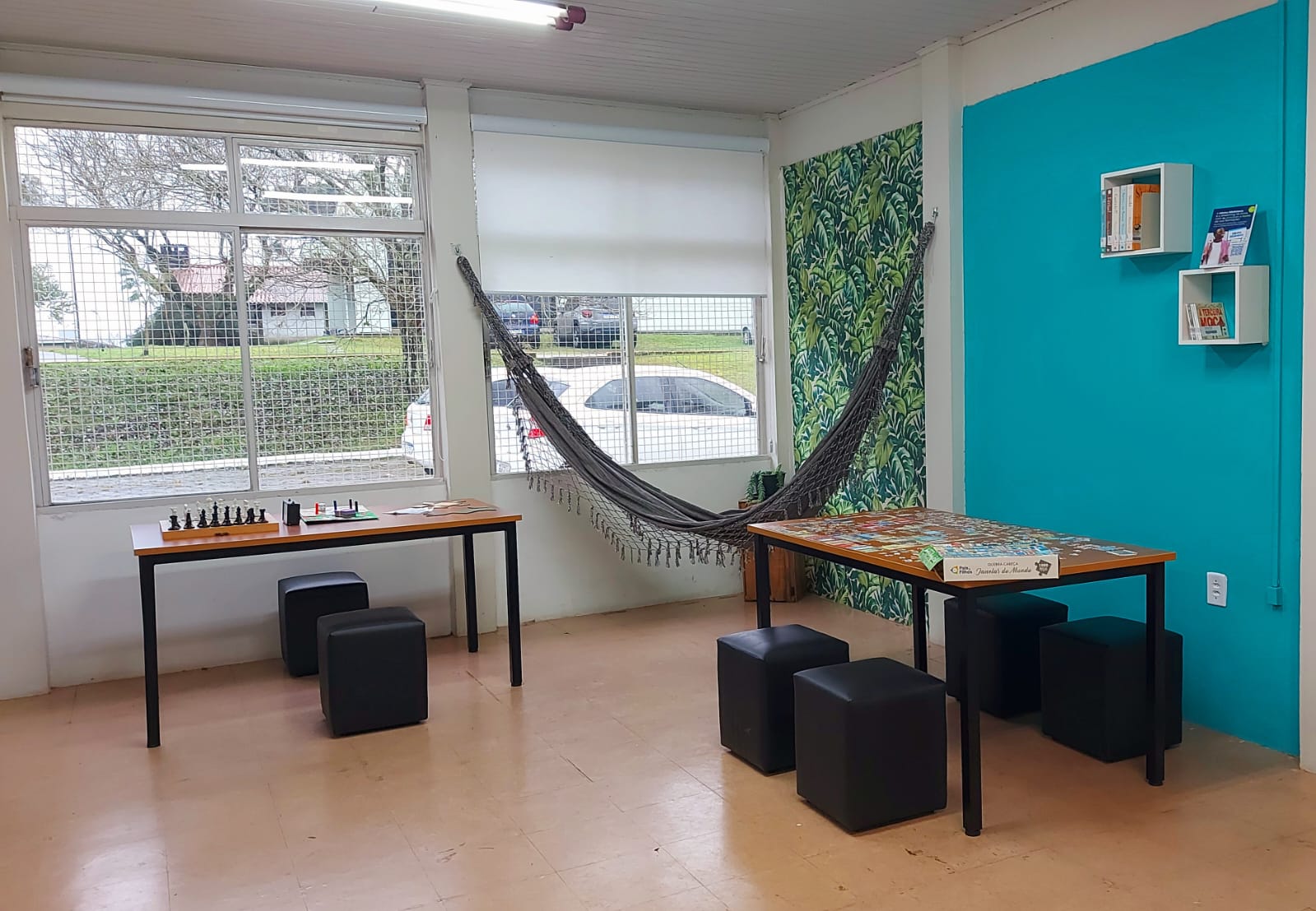 <p>Espaço para jogos e descanso</p>
