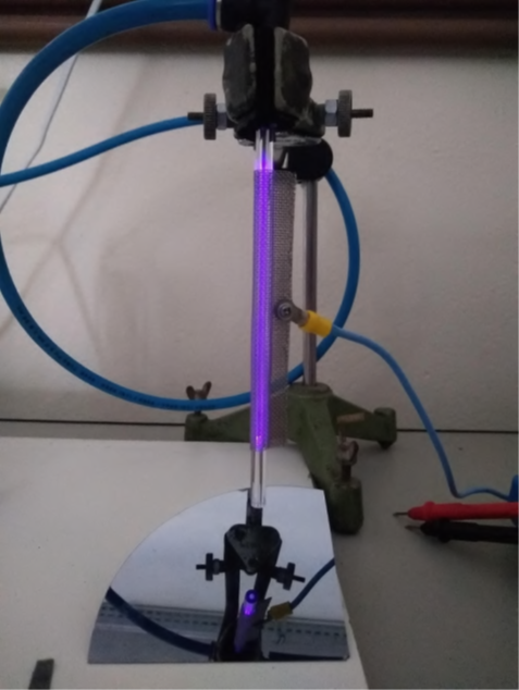 <p>Descarga de barreira dielétrica em pressão atmosférica</p>
