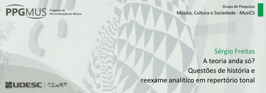 <p>O projeto de pesquisa “A teoria anda só? Questões de história e reexame analítico em repertório tonal” propõe, através da revisão bibliográfica associada a rotinas de análise musical, uma investigação problematizadora que contribua para a atualização do conhecimento acerca de correlações entre premissas, argumentos, conclusões e métodos em diferentes âmbitos da teoria musical. Tal investigação articula questões que não são novas, mas que se recolocam e sugerem reexame, tais como: Como se dão os diálogos entre teoria musical e noções de fundo estético, filosófico, científico, pedagógico, ideológico e sociocultural? Como as práticas e discursos teóricos musicais, observados em sua expressão histórica na cultura ocidental, tomam parte dos processos de interpretação crítica e valoração do repertório tonal?</p>

<p>Início: 2019</p>
