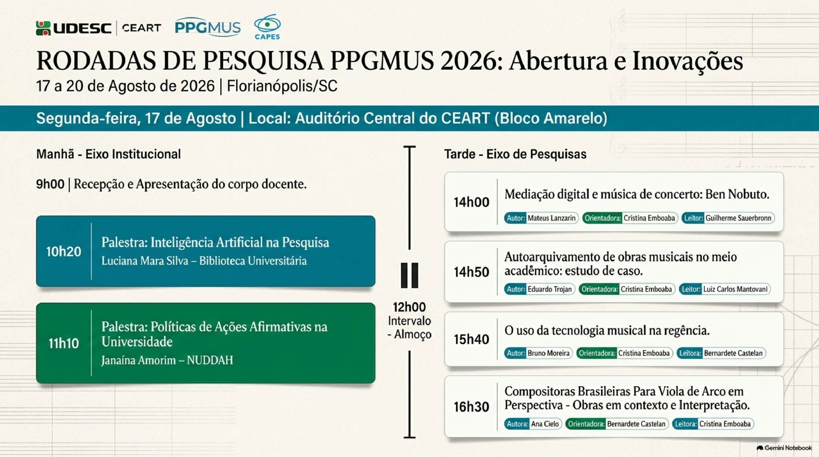 <p>Rodadas de Pesquisa PPGMUS 2026</p>
