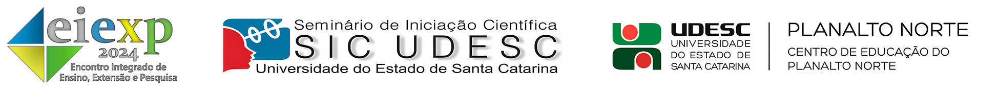Banner EIEXP 2024, Seminário de Iniciação Científica e UDESC Planalto Norte