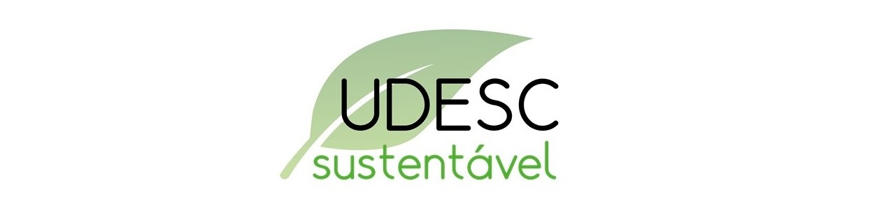 <p>Logotipo com texto UDESC sustentável</p>
